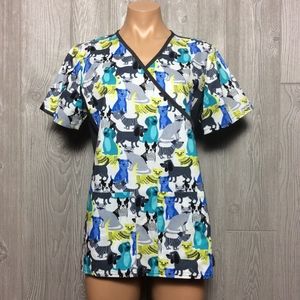 New Super Cute Dog Scrub Top